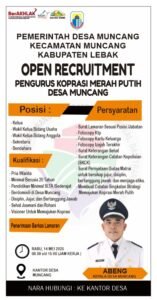 Desa Muncang Buka Rekrutmen Pengurus Koperasi Merah Putih
