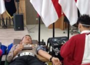 Personil Satlantas Polresta tangerang Ikut Donor Darah Dalam Rangka HUT Bhayangkara Ke-79