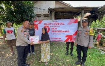 Kapolsek Tigaraksa dan Jajaran Gelar Bakti Sosial dalam Rangka HUT Bhayangkara ke-79