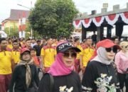 Ribuan Masyarakat dan Ratusan Hadiah Semarakkan Jalan Sehat dan Sepeda Santai Hari Bhayangkara ke -79 di Polda Kalteng