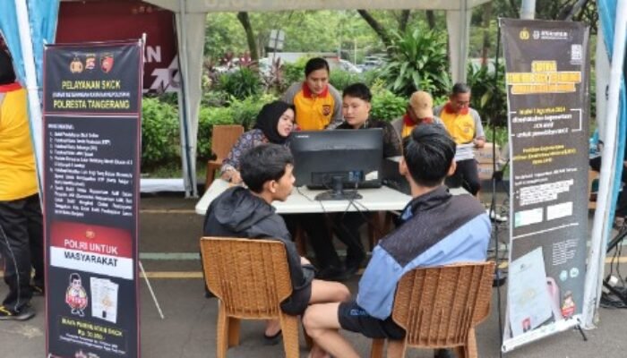 Polresta Tangerang Hadirkan Pelayanan SKCK di Car Free Day, Masyarakat Antusias