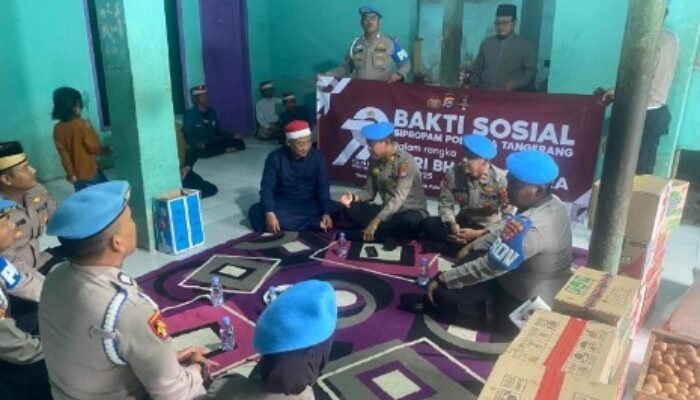 Sipropam Polresta Tangerang Gelar Bakti Sosial di LKSA Sirojul Athfal dalam Rangka HUT Bhayangkara ke-79