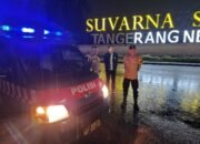 Polsek Cikupa Monitoring Wilayah Antisipasi Guantibms Pasca Hujan Deras