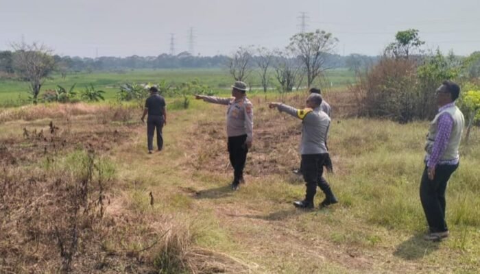 Kapolsek Kresek bersama Aparatur Desa Koper melaksanakan pegecekan Lahan Jagung