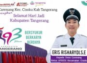 Eris Risharydi,S.E Kepala Desa Carenang&nbsp; Kec. Cisoka,Ketua APDESI Kecamatan Cisoka Kabupaten Tangerang Mengucapkan Selamat HUT Kabupaten Tangerang ke-393