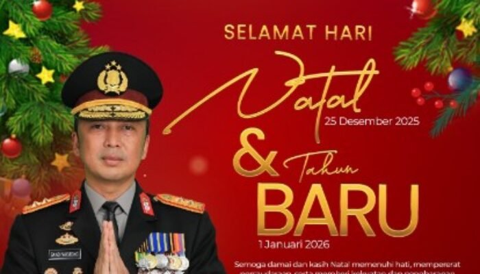 Kepala Divisi Humas Polri, Irjen Pol. Dr. Sandi Nugroho, S.I.K., S.H., M.Hum., mengucapkan Selamat Hari Natal 25 Desember 2025 dan Tahun Baru 1 Januari 2026