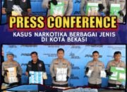 Polres Metro Bekasi Kota Ungkap Kasus Narkoba Berbagai Jenis berikut BB Narkotika Dan Senpi