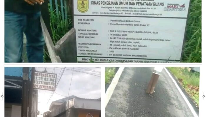 Dinilai Gagal Jalankan Tugas, Kabid BM Dinas PUPR Banjarmasin Bungkam Soal Proyek Paket 12
