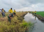 Babinsa Koramil Mauk, Ikuti Program PKTD Bersihkan Saluran Irigasi